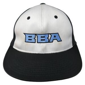 BBA Fitted Baseball Cap Black One Size Embroidered Vented Holes Sweet Caps